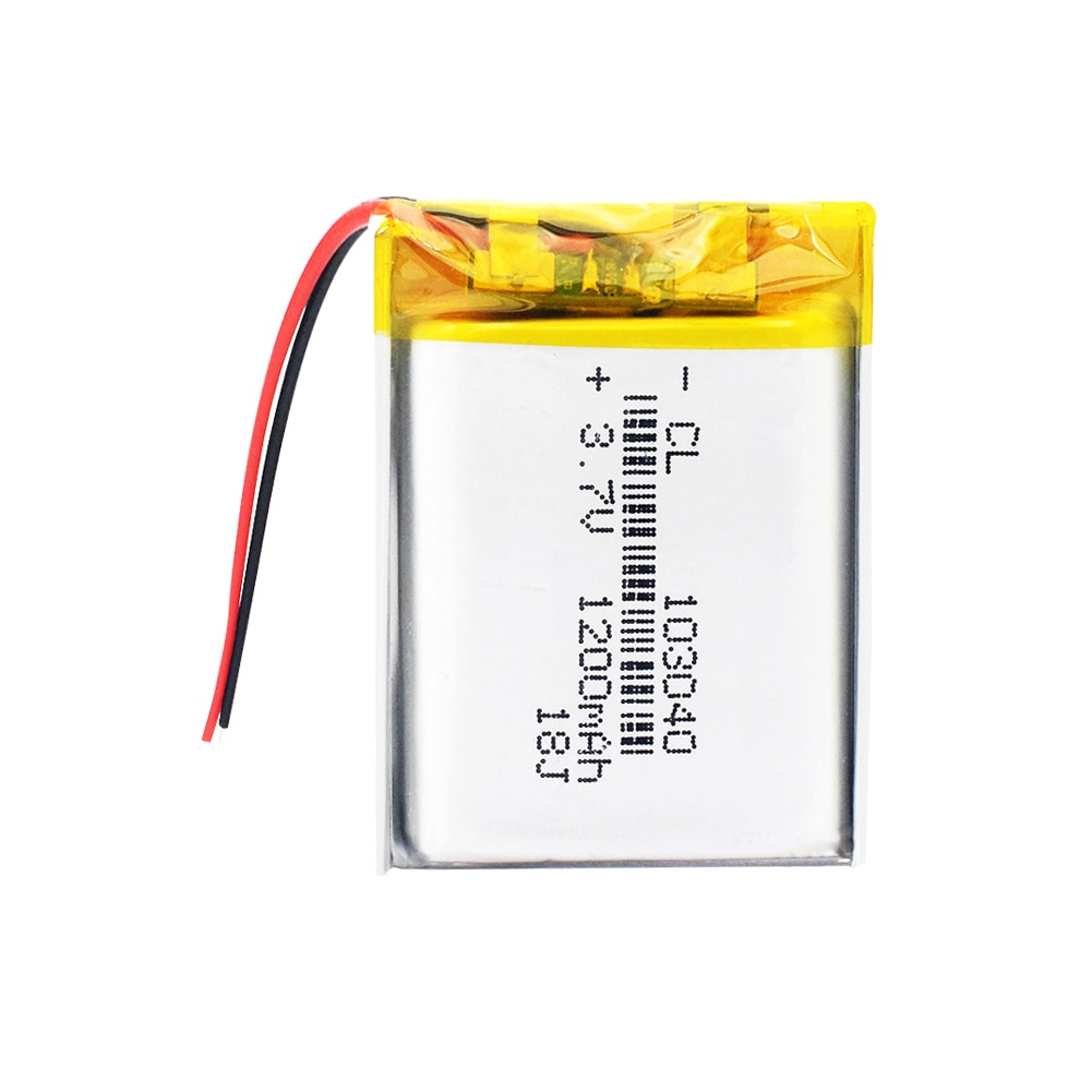 3.7V 1200mAh Lithium polymère LiPo batterie Rechargeable 103040 pour MP3 MP4 GPS PSP mobile jeu vidéo PAD E-book tablette 10*30*40