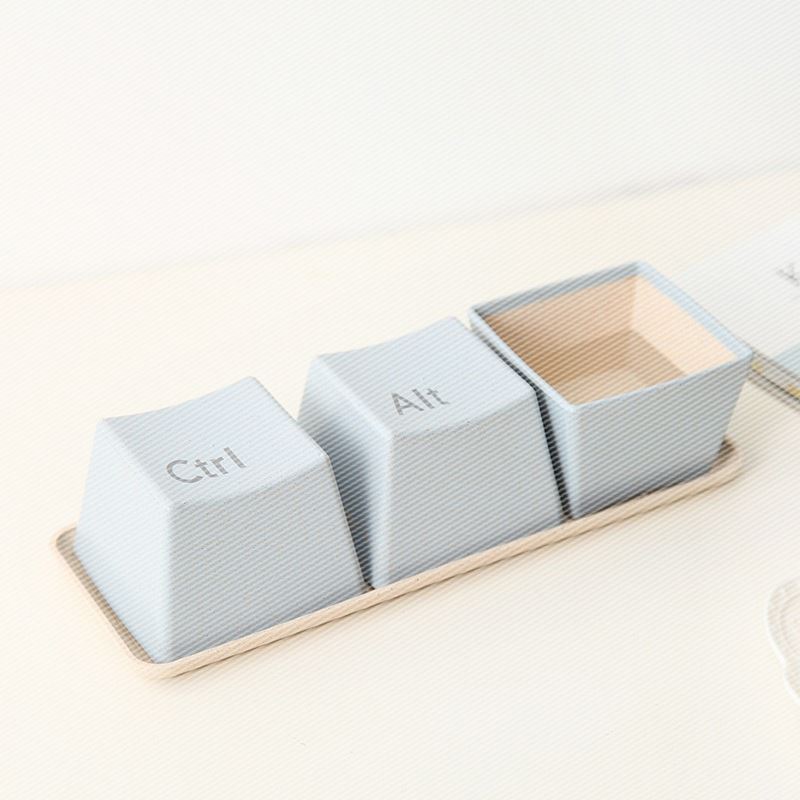 3 stk / sæt tastaturkopper med bakke ctrl alt del krus te kaffe mælkekopbeholder: Blå