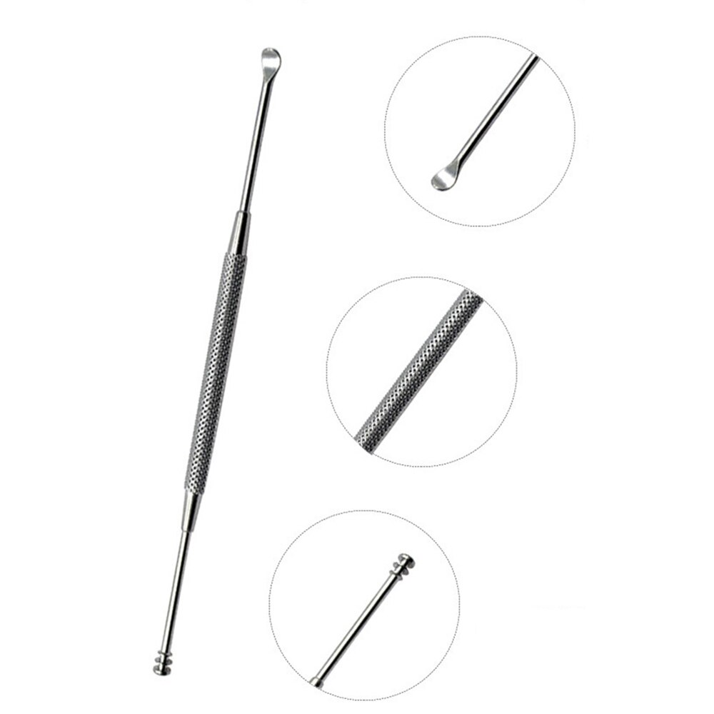 Double-ended Stainless Steel Spiral Ear Pick Spoon Ear Wax Removal Cleaner Ear Care Tool Kit Multifunction Portable