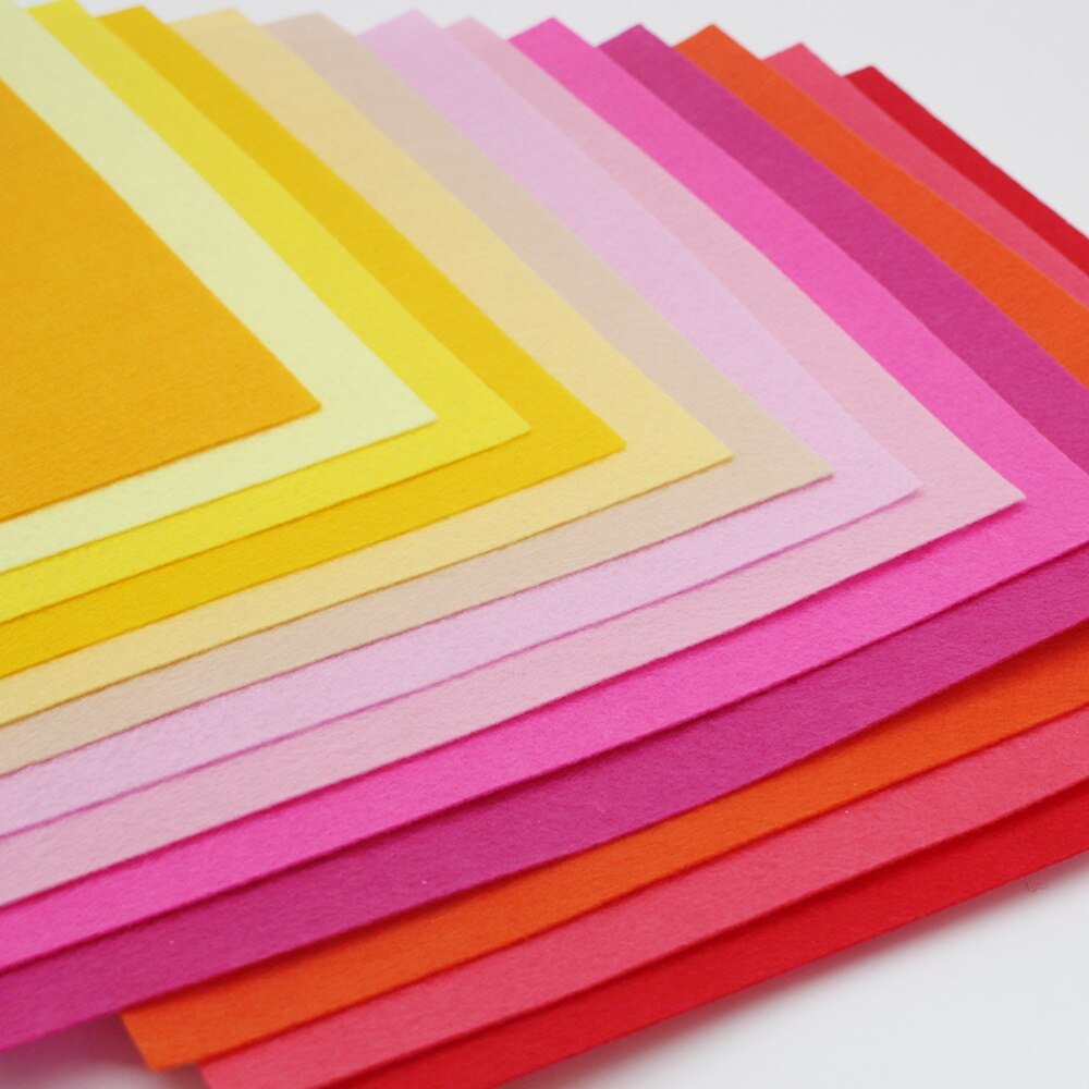Feuilles de tissu en feutre Polyester doux, 40 pièces, couleurs assorties, Non tissé, pour bricolage, projets d'artisanat, Patchwork D
