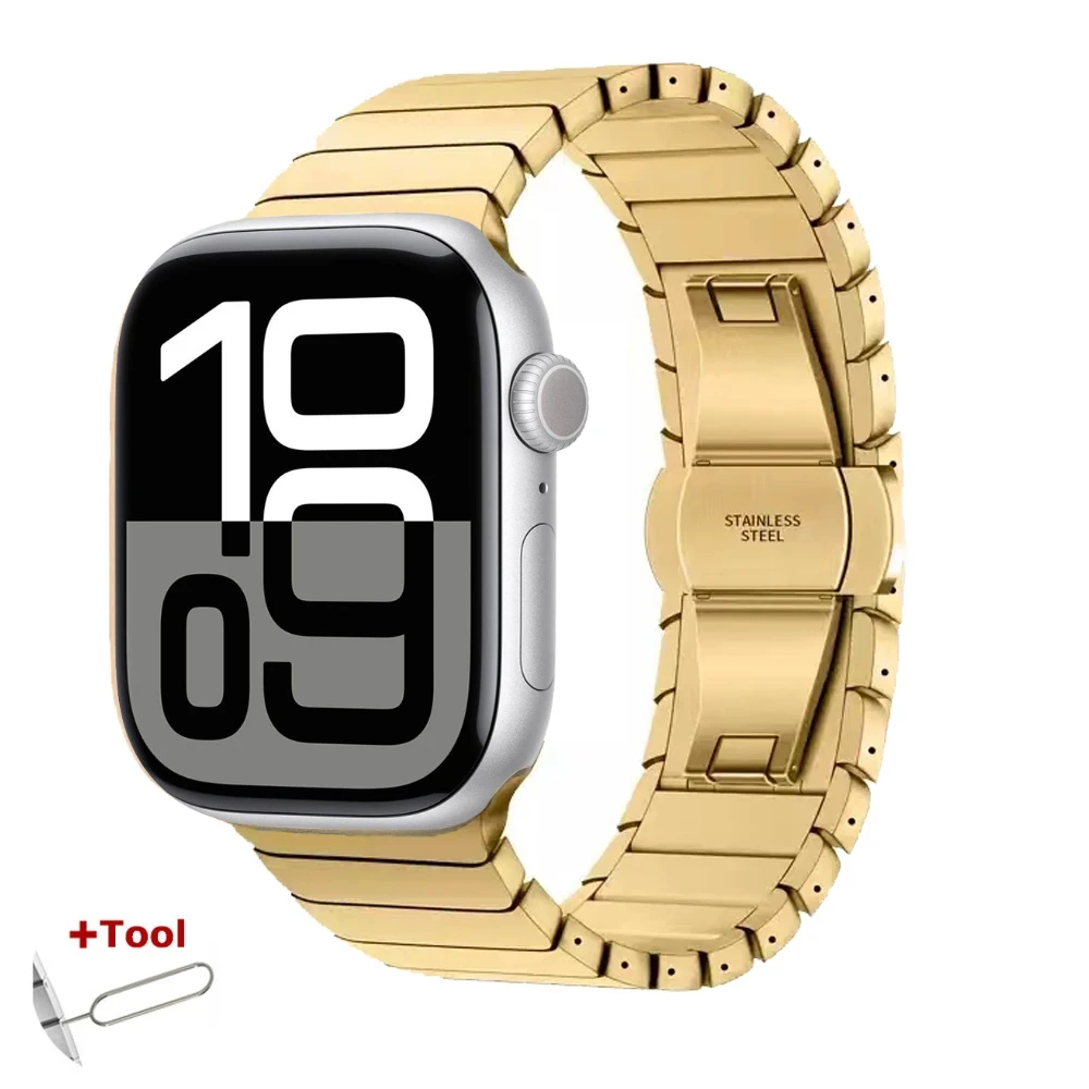 Metallinen ranneke apple watch 10 46mm 42mm ultra 49mm 9 8 7 45mm 41mm -rannekkeelle, kellonranneke iwatch series 6 5 4 se 44mm 40mm -mallille: Vihreä sininen / 12mm