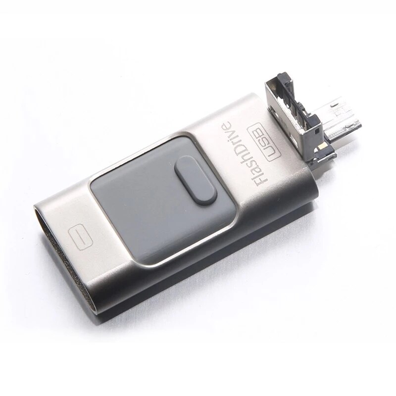Usb Flash Drives Compatibel Iphone/Ios/Apple/Ipad/Android & Pc 128Gb [3-in-1] Lightning Otg Jump Drive 3.0 Usb Memory Stick: 16GB / Zilver