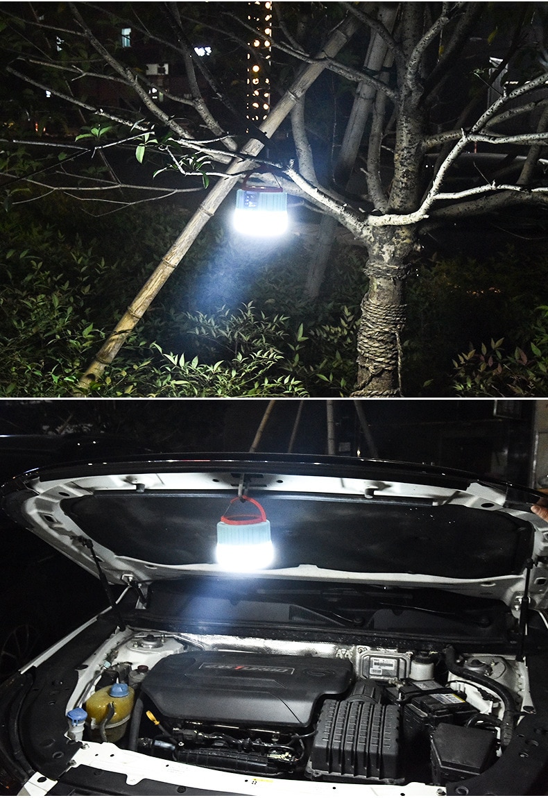Lámpara LED Solar para acampar al aire libre, lámpara LED para tienda de campaña, foco portátil de 280W 190W, luz nocturna de emergencia superbrillante para mercado de barbacoa, senderismo