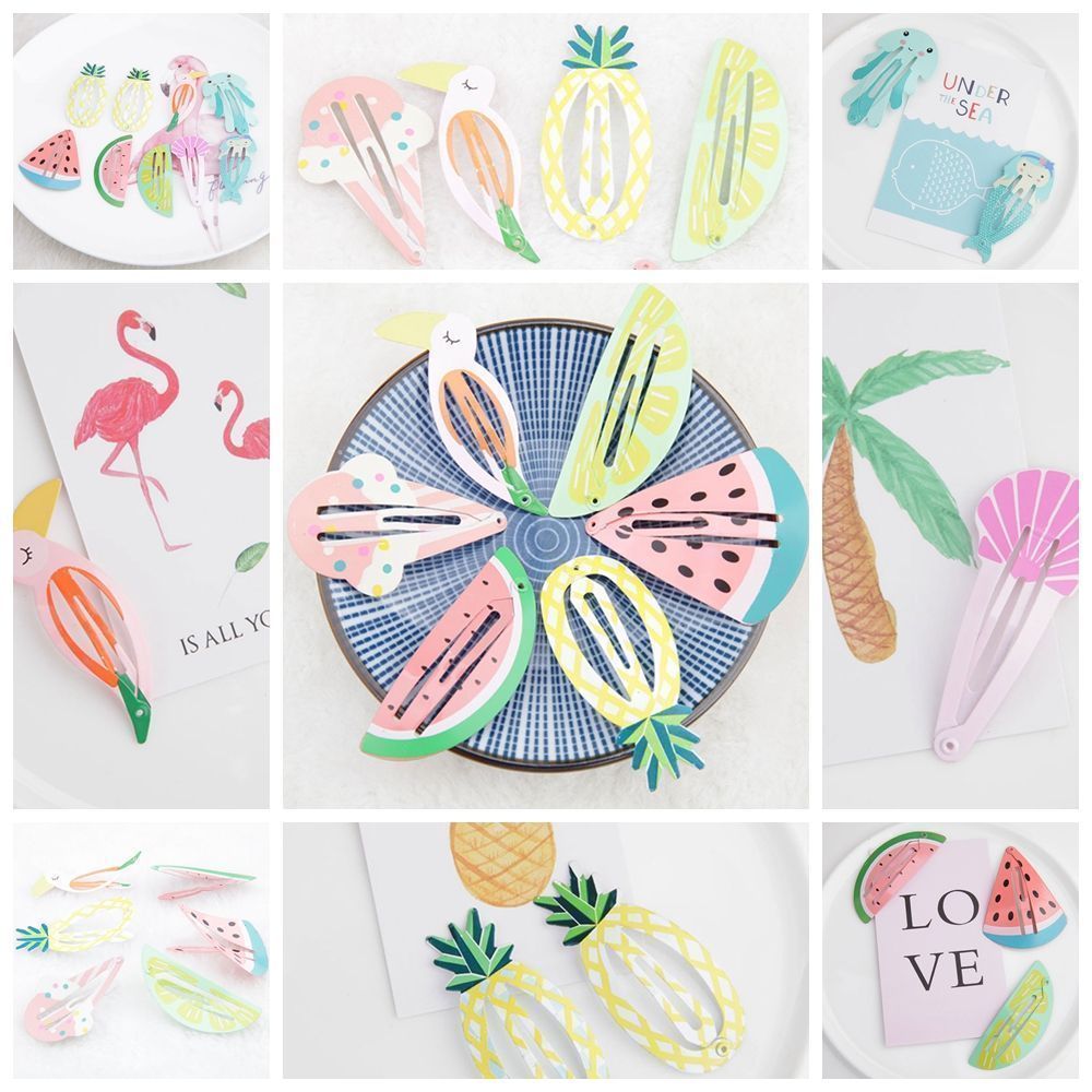 Pinzas para el pelo para niña y bebé, broches para el pelo, horquilla de colores dulces, estilos de dibujos animados, para , accesorios para el pelo, 6 uds.