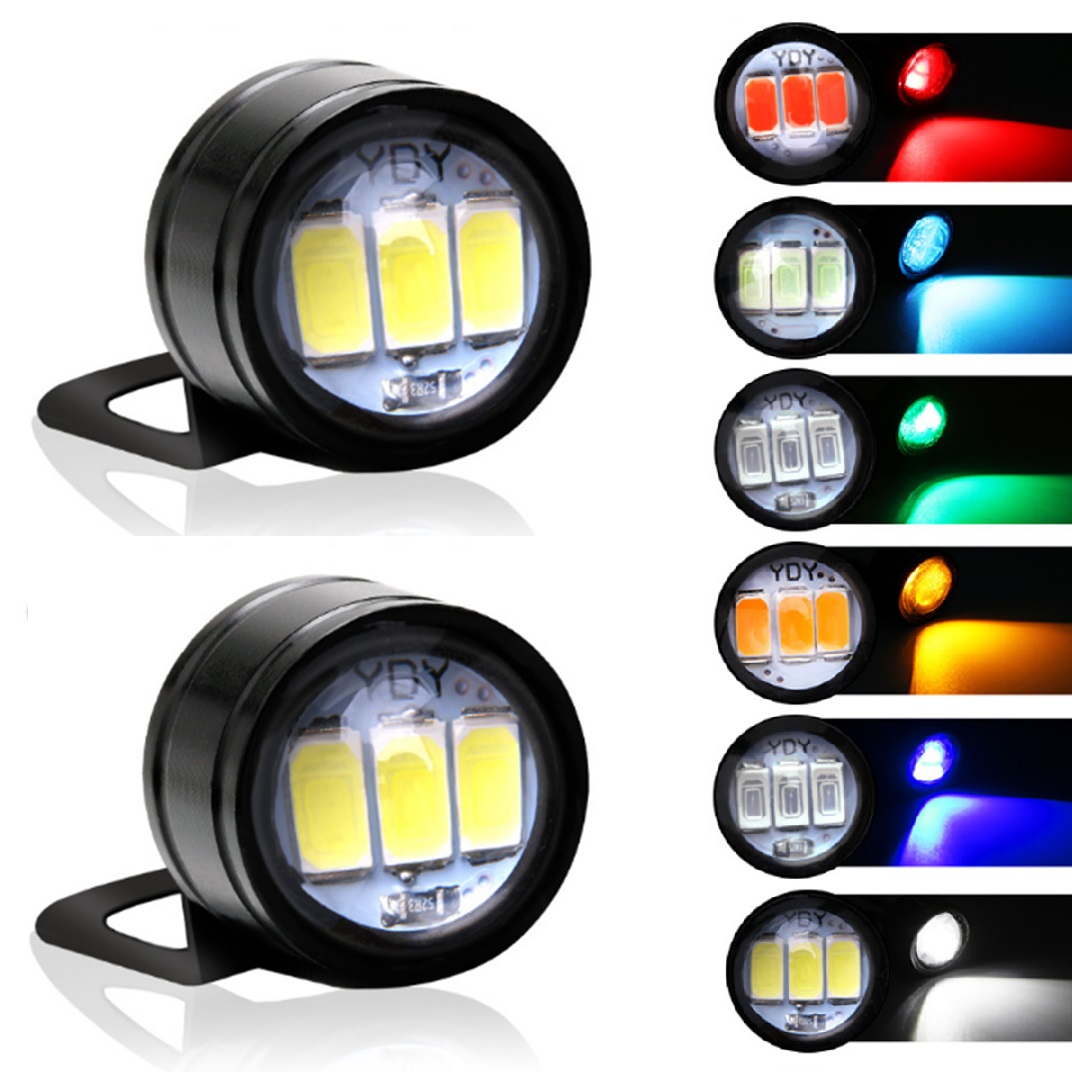 2 pièces moto oeil d'aigle lumière 12V diurne oeil lumière LED inverse sauvegarde stroboscopique Flash aigle lampe