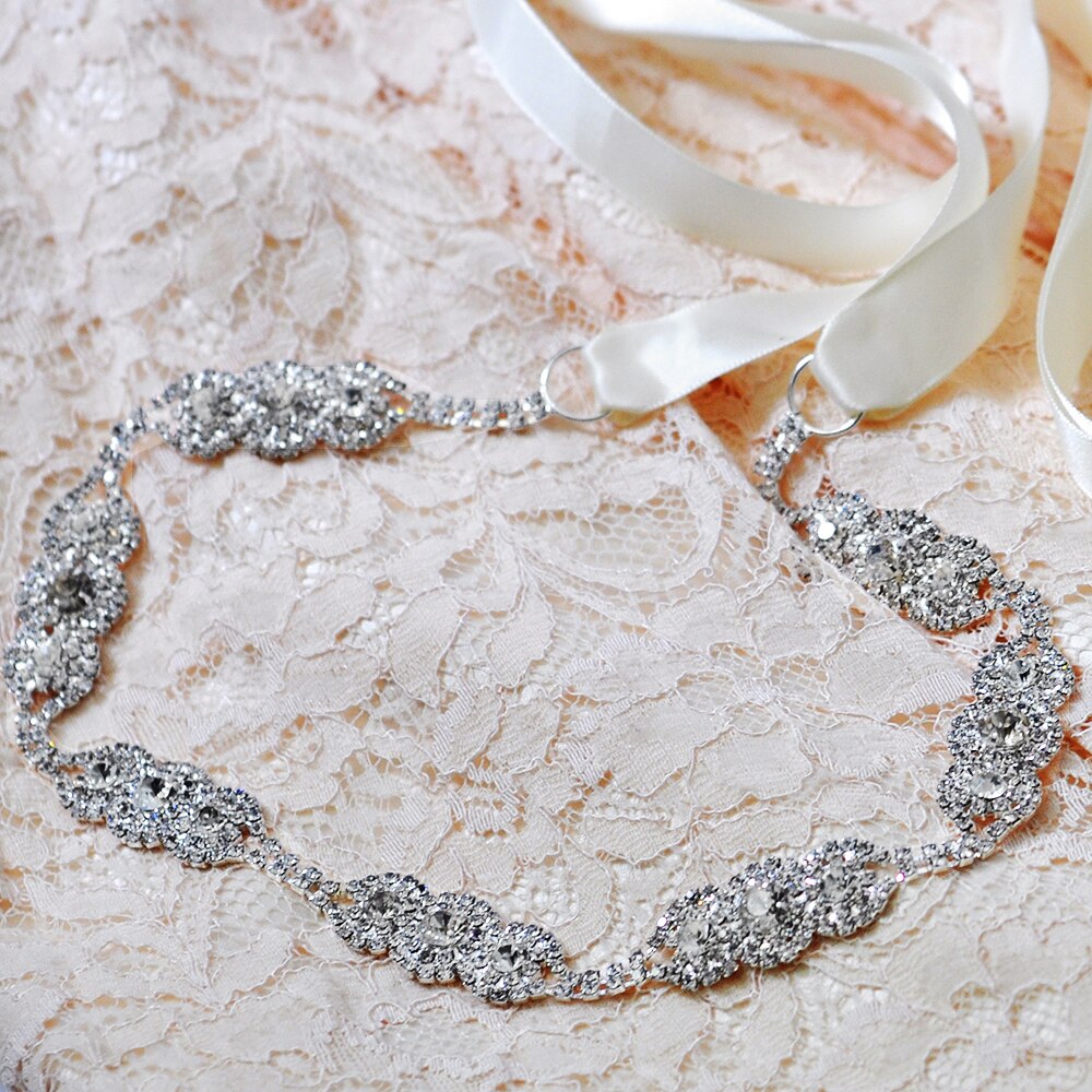 TRiXY S215 Kristall Hochzeit Gürtel Silber Strass Gürtel Hochzeit Kleid Gürtel Braut Schärpe Gürtel Hochzeit Kleid Zubehör