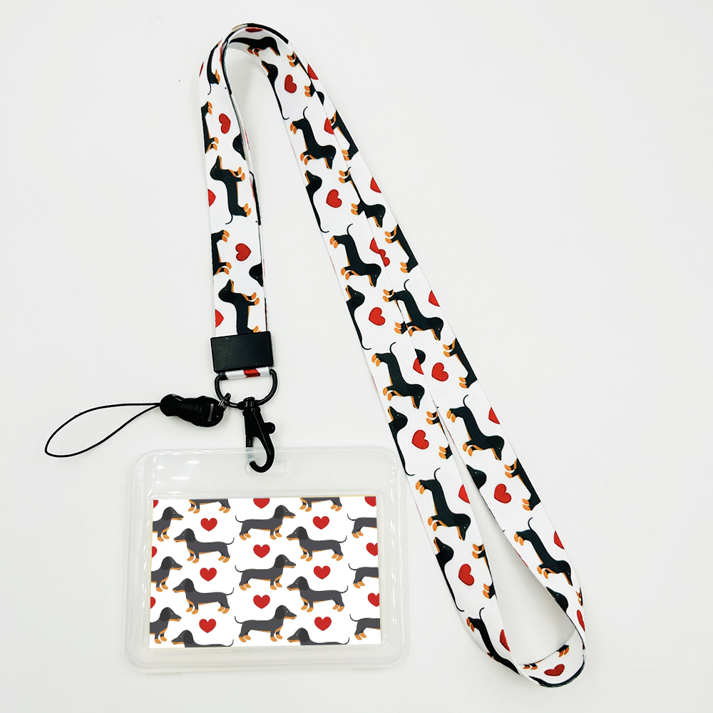 Dachshund Dog Men’s Lanyard Dog Print ID Badge Holder Lanyard for Keys Chain Cool for Boys: Silver / Gray