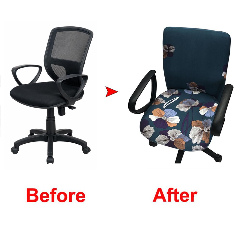 Kantoor Computer Roterende Stoel Cover Gedrukt Elastische Covers Stretch Seat Case Afneembare Wasbare Internet Cafe Stoelen Silpcover