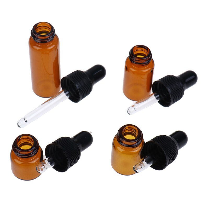 10pcs Vegetable Oil Essence Store Essential Oils Storing Perfume Essential Oil Dropper Glass Bottles 1ml 2ml 3ml 5ml