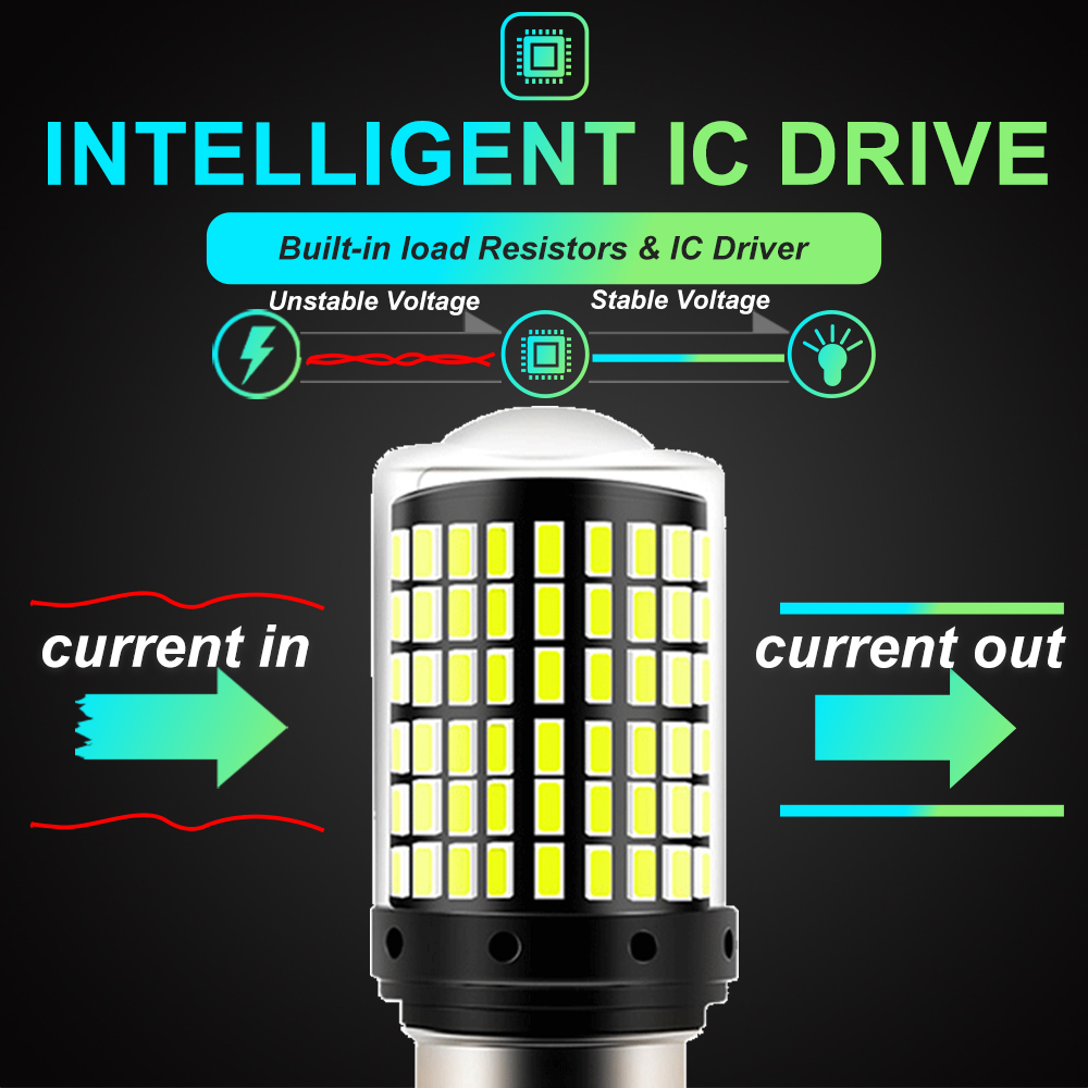 2 stücke 1156 BA15S P21W BAU15S PY21W T20 7440 W21W 3157 1157 P21/5W W21/5W LED-lampen 144smd LED CanBus Lampe Für Blinker Licht