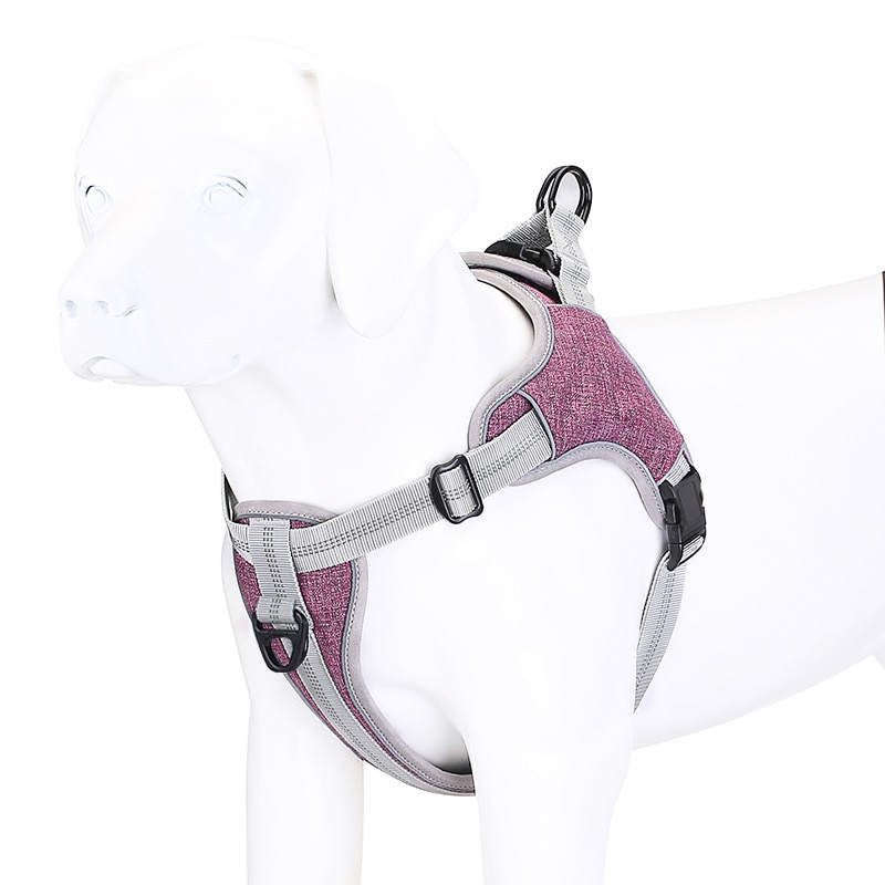 Reflective Nylon Dog Harness Vest Adjustable Outdoor Breathable Protective Pet Harness All Weather Service Puppy Dog Vest S-2XL