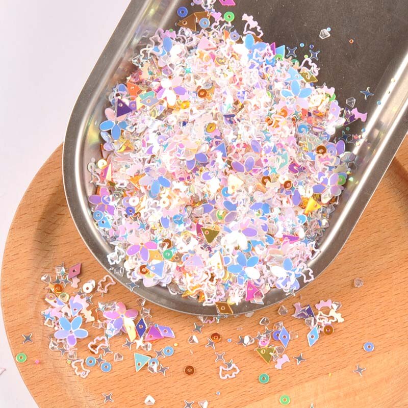 10g (ongeveer 1000 pcs) gemengde Shell Spangle Pailletten Paillette Stickers Naaien Voor DIY Gezicht Nail Art Decoraties CP2677: 3