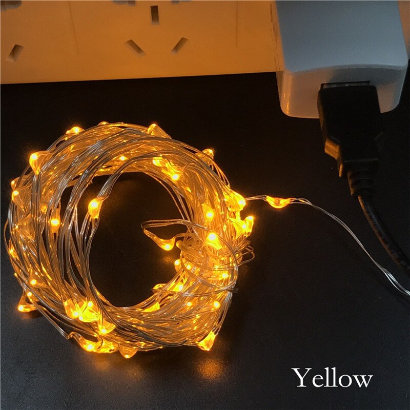 Fairy Light 10M 33ft Starry String Usb 5V Lights Fairy Micro Led Transparante Draad Voor Party Kerst Wedding 9 Kleuren