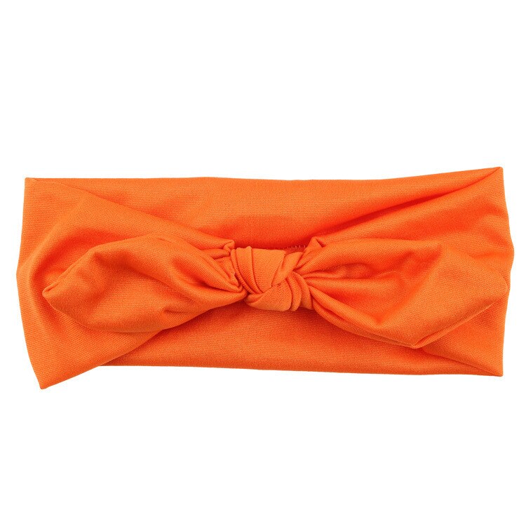 Baby Kids Girls Rabbit Bow Ear Hairband Headband Knot Head Wraps Hairbands Knot Kids Turbans Faixa Cabelo Para Bebe Accessoire: Orange