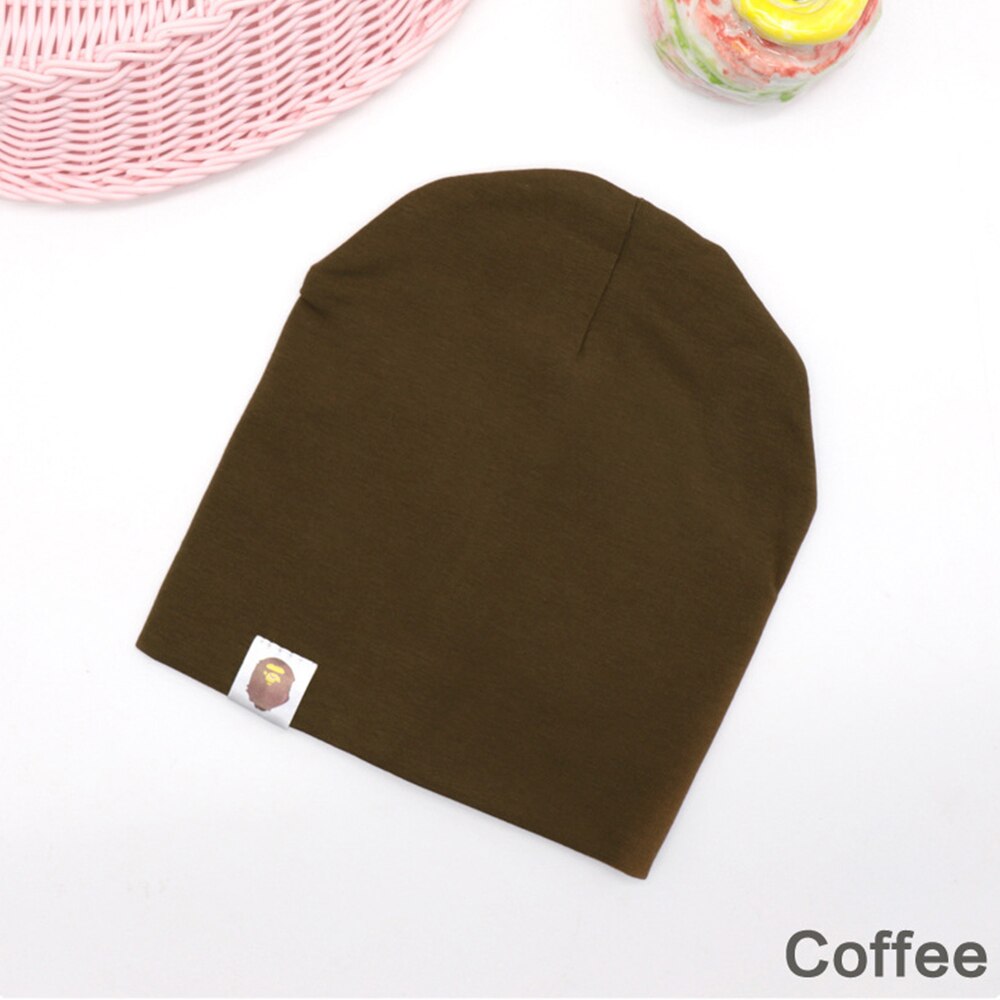 Hat Novelty Hip Hop Baby Street Dance Cotton Spring Autumn Scarf Boys And Girls Solid Color Children Warm Winter Cap: Dark coffee
