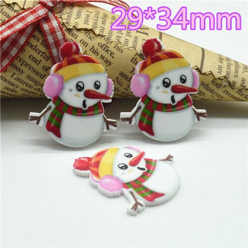 Résine planaire kawaii, arbre bonhomme de neige de noël, décoration à dos plat, charme artisanal, accessoires centraux pour cheveux, à faire soi-même, 10 pièces