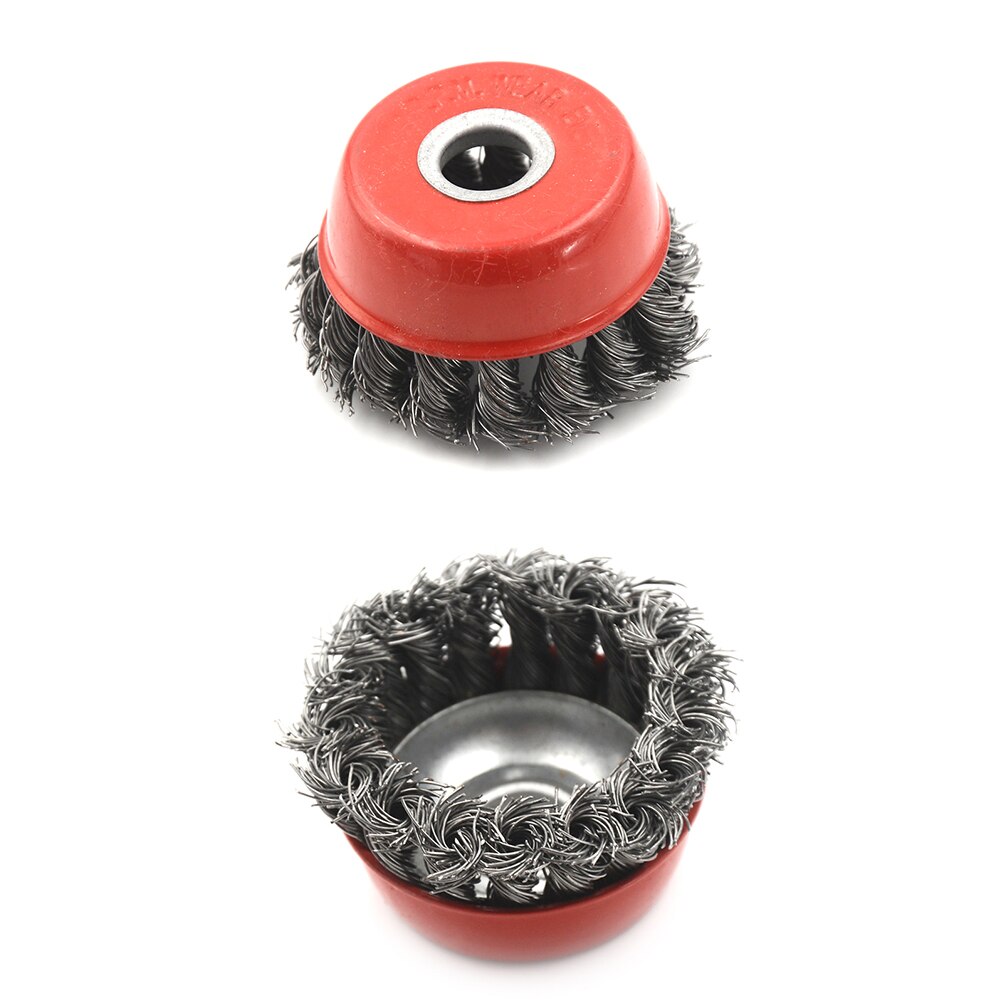 75mm 3" Steel Wire Wheel Knotted Cup Brush Rotary Steel Wire Brush Crimp Cup Wheel For Angle Grinder