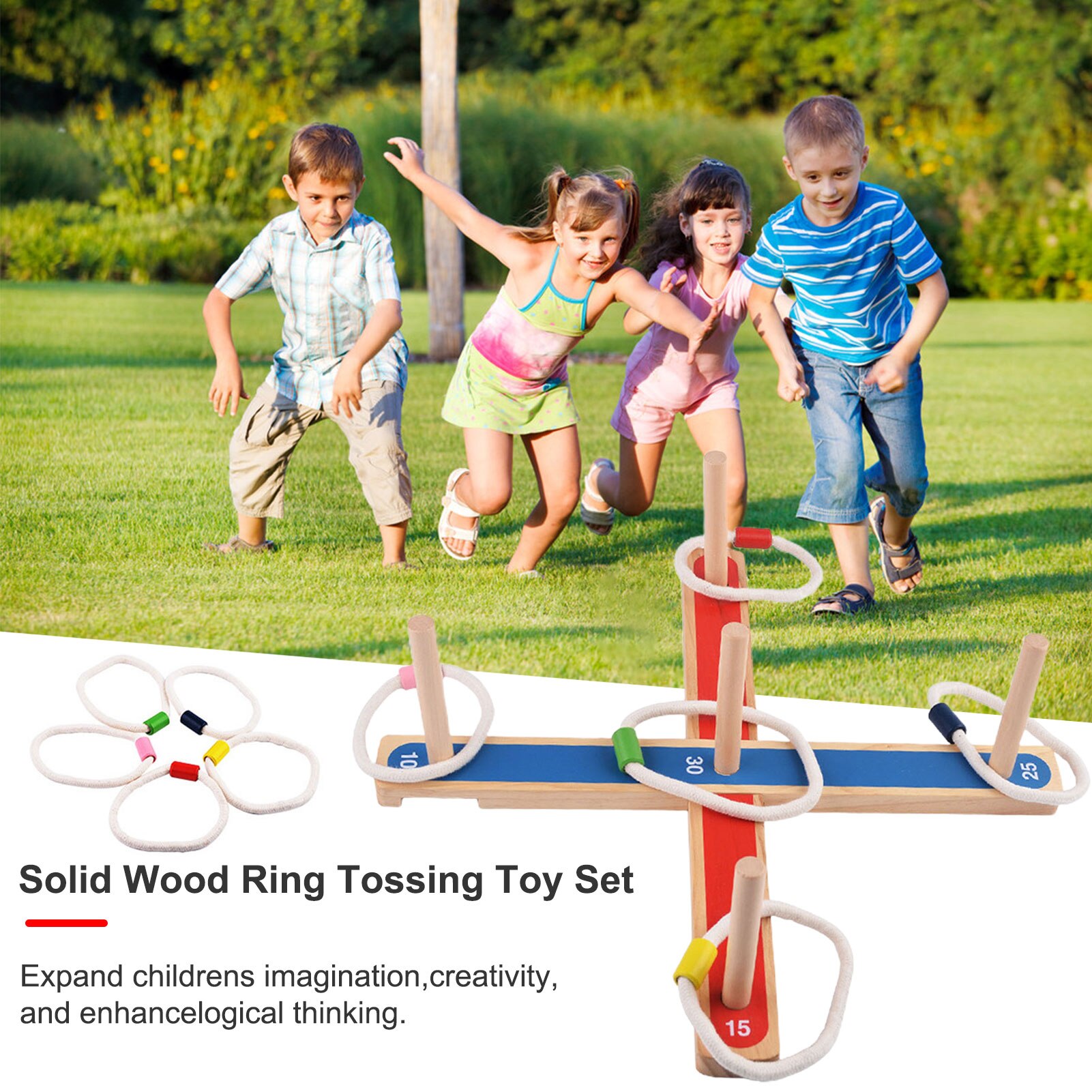 Houten Milieu Ring Game Gooien Spel Pop Game Houten Kinderen Outdoor Educatief Ouder-kind Interactief Speelgoed