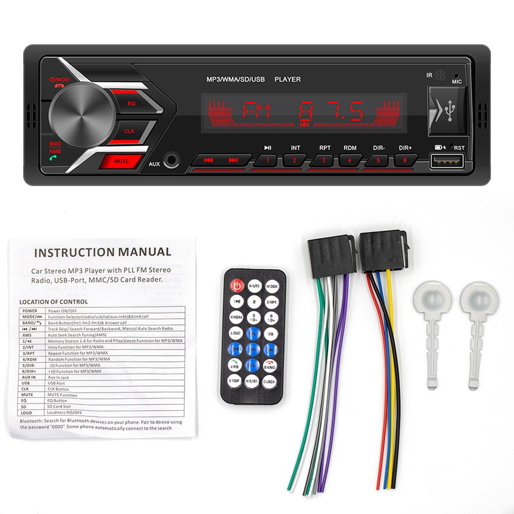Autoradio Bluetooth Autoradio Autoradio Radio Fm Aux Ingang Ontvanger Susb/Tf Card/Aux-In In-Dash 1 Din Auto MP3 Multimedia Speler