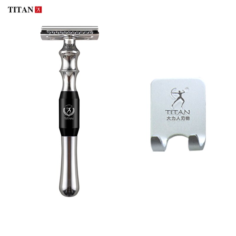 Titan razor double edge safety razor kit shaving soap replacement blade straight razor set for men