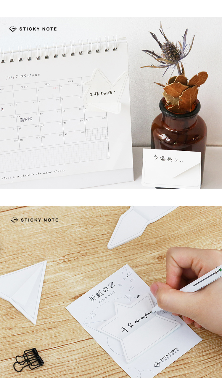 40 stks/partij Papier vouwen sticky note Japanse Origami envelop crane memo pad Decoratieve sticker Kantoor schoolbenodigdheden FM747