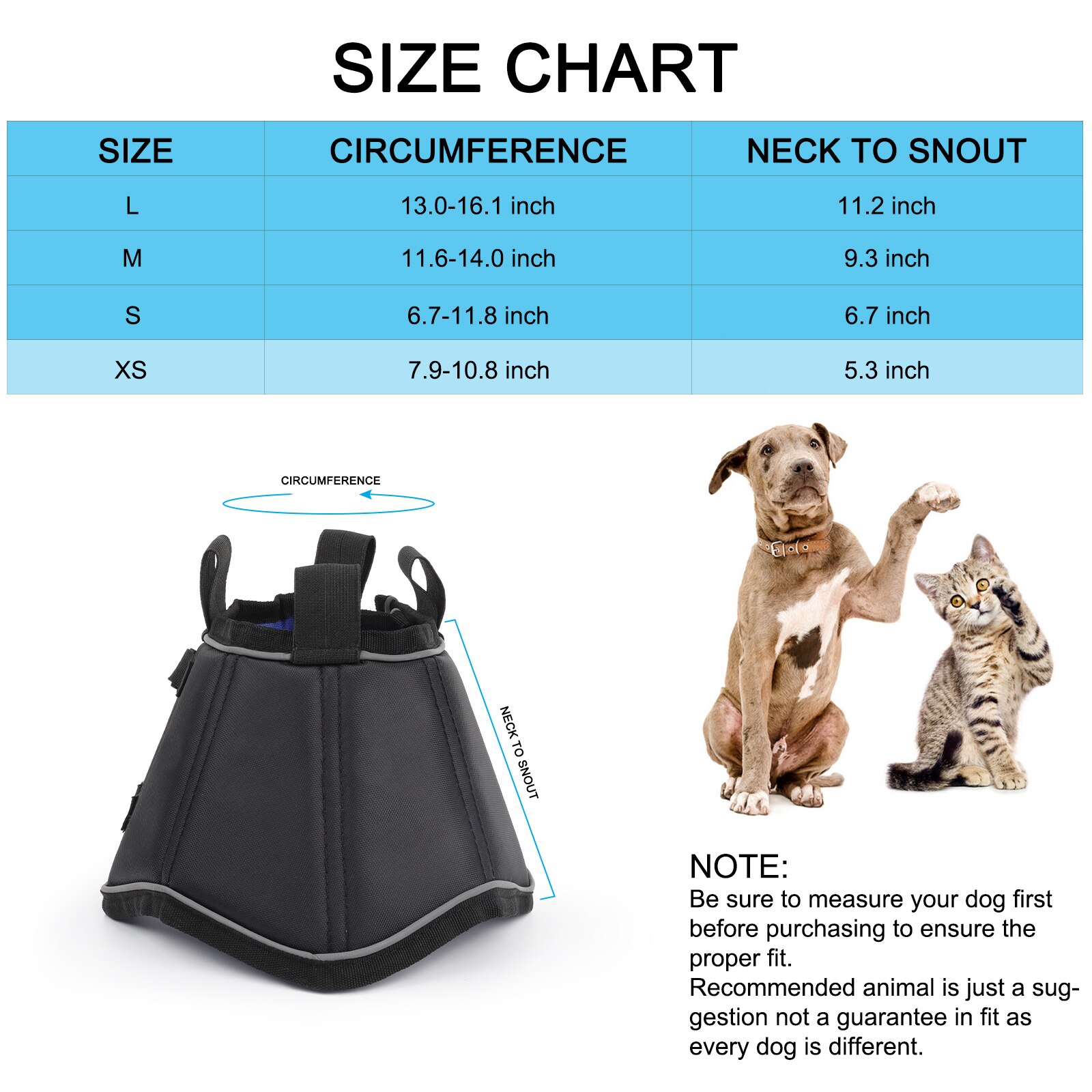 Elizabethan Collar Adjustable Foldable Nylon Material Pet Dog Neck Cone Recovery Collar Anti-Bite Surgery Wound Healing E-Collar