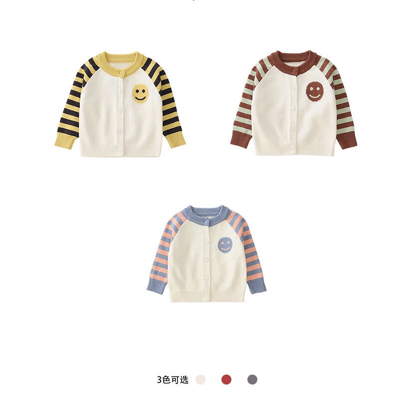 Herfst Winter Peuter Baby Jongens Meisjes Gebreide Trui Voor Jongens Vest Jas Kinderen Truien Jongens Kleding Met Smiley Tops 1-3 Y