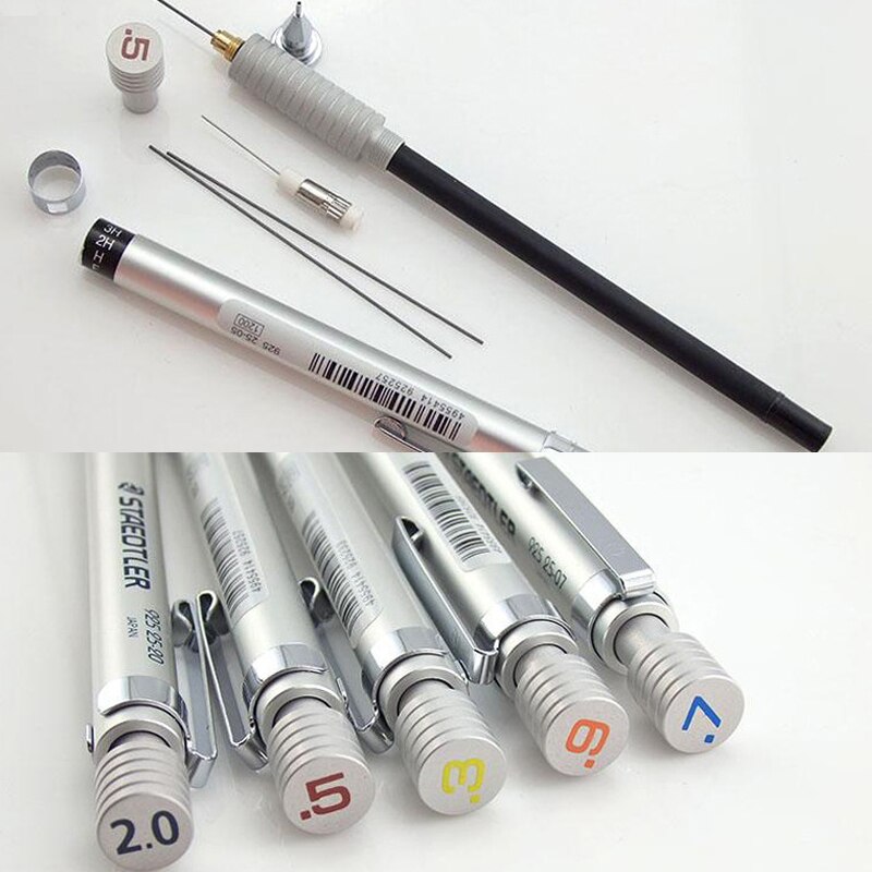 Staedtler 0.3/0.5/0.7/0.9/2.0mm mekaaninen lyijykynä metalli automaattinen lyijykynä koulu- ja toimistotarvikkeet
