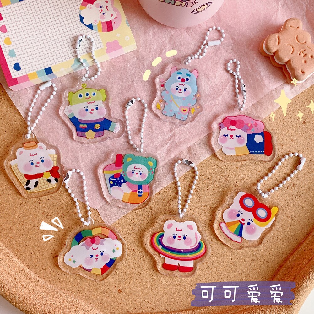 Milkjoy Bentoy Kawaii Keychain Travel Tag Girls Key Chain Bag Pendant Children Bag Accessories