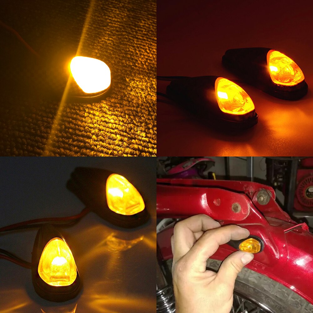 Jeazea 2 stk 12v motorcykel led lys blinklys fleksibel strip motor universal lampe til atv yamaha