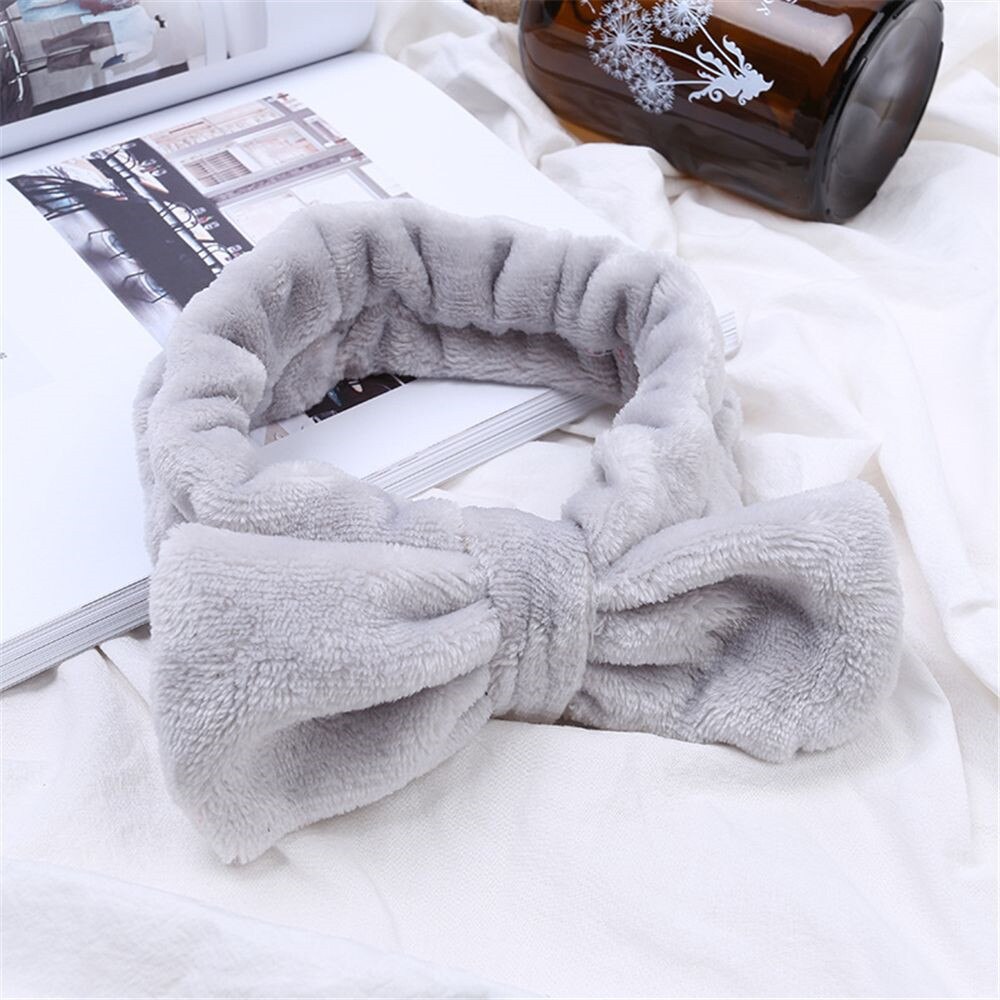 Koral fleece hårsløjfe kryds pandebånd til vask ansigt makeup dame bademaske kosmetisk hårbånd elastisk blød turban hårtilbehør: 3