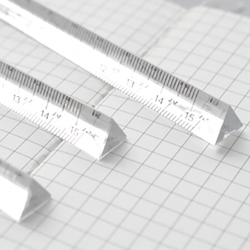 15cm Transparent Straight Ruler Students Stationery Simple Triangular Rulers Kids Scale on Both Sides Acrylic Measuring Tools