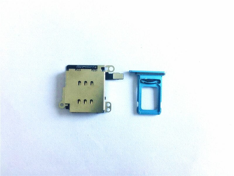 Cable flexible para iPhone XR, lector de tarjetas SIM Dual, bandeja de tarjeta SIM, adaptador de ranura de repuesto: Blue