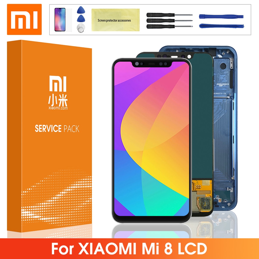 6.21&#39;&#39; Original Mi 8 Mi8 Display Screen With Frame For Xiaomi Mi 8 M1803E1A Lcd Display Touch Screen Digitizer Replacement