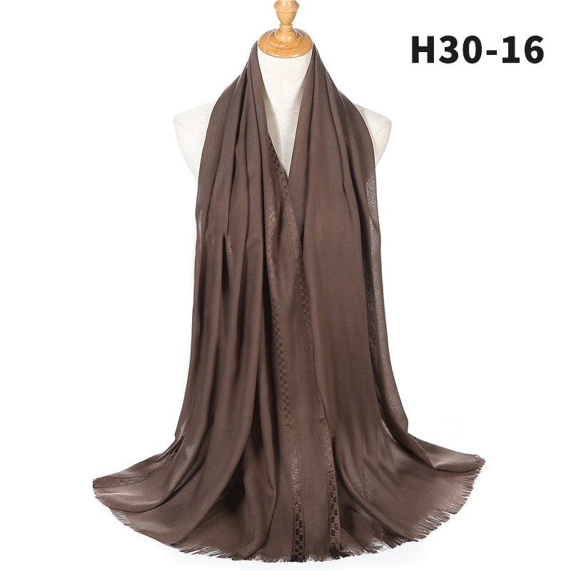 Vrouwen Katoen Hijab Moslim Hoofd Sjaals Effen Foulard Pashmina Sjaals En Wraps Islamitische Sjaal Hoofdband Femme Sjaals: 16-coffee