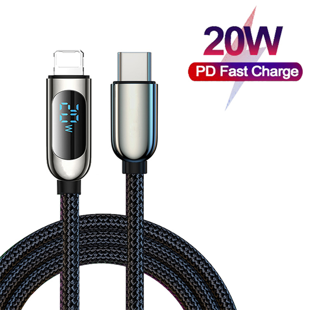 Câble USB PD 20W Type C pour recharge rapide et transfert de données, cordon de chargeur pour iPhone 13/12/11/8/Pro/Max/Xs/Xr/X et iPad Mini Air