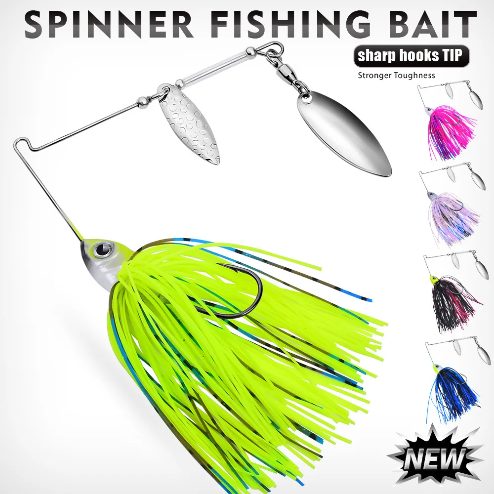 1pc 10g 14g buzzbait isca de pesca lantejoulas isca giratória fio isca weedless spinnerbait wobbler para baixo pique walleye peixe