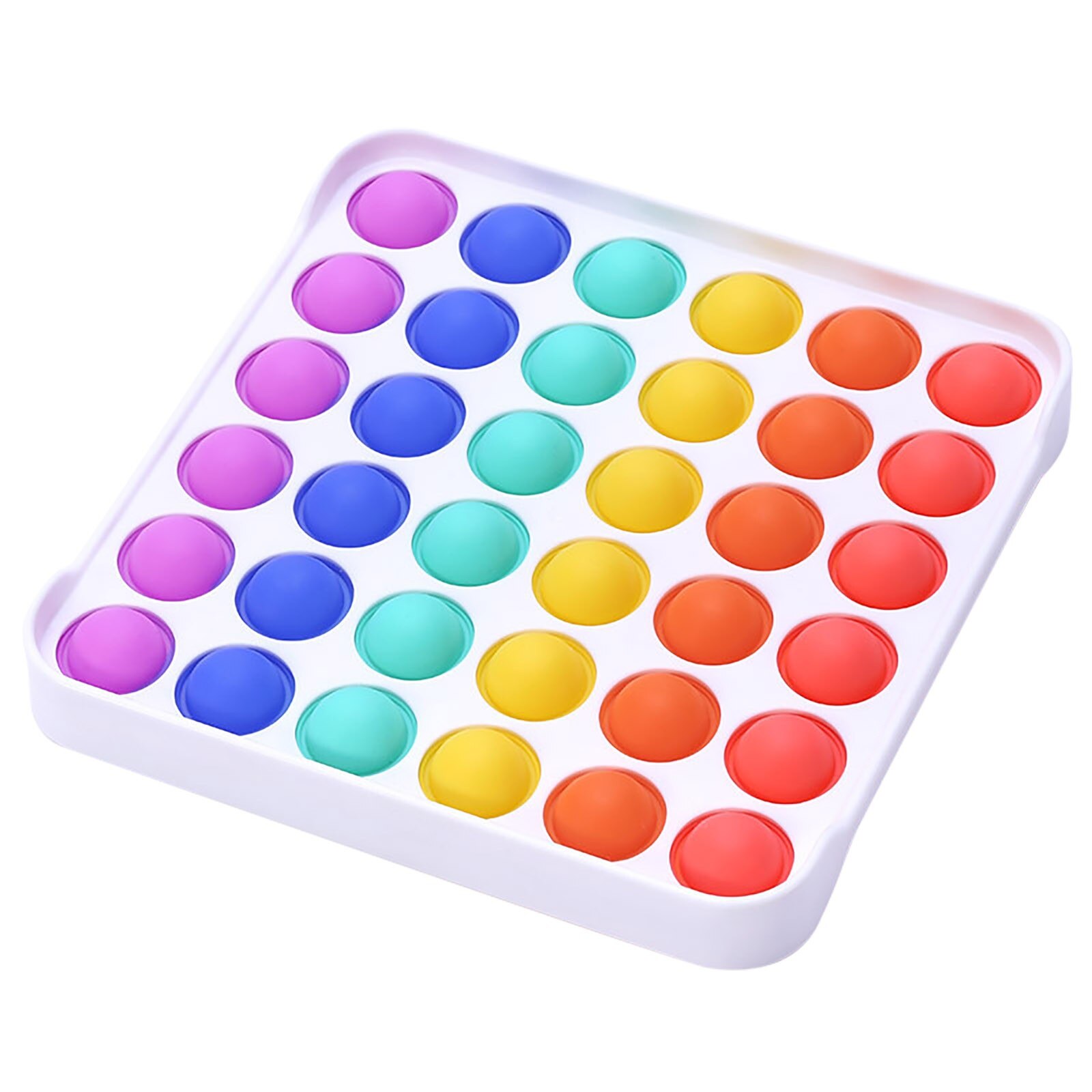 Rainbow Push Bubble Pops Fidget Sensory Toy for Autisim Special Needs Anti-stress Game Stress Relief Squishy Pops It Fidget Toys: A