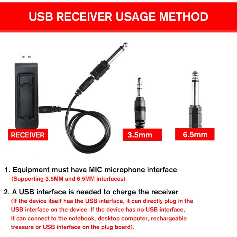 Universaali uhf -langaton käsimikrofoni, jossa on usb -vastaanotin karaoke -mikrofonille kirkon suorituskykyvahvistimelle