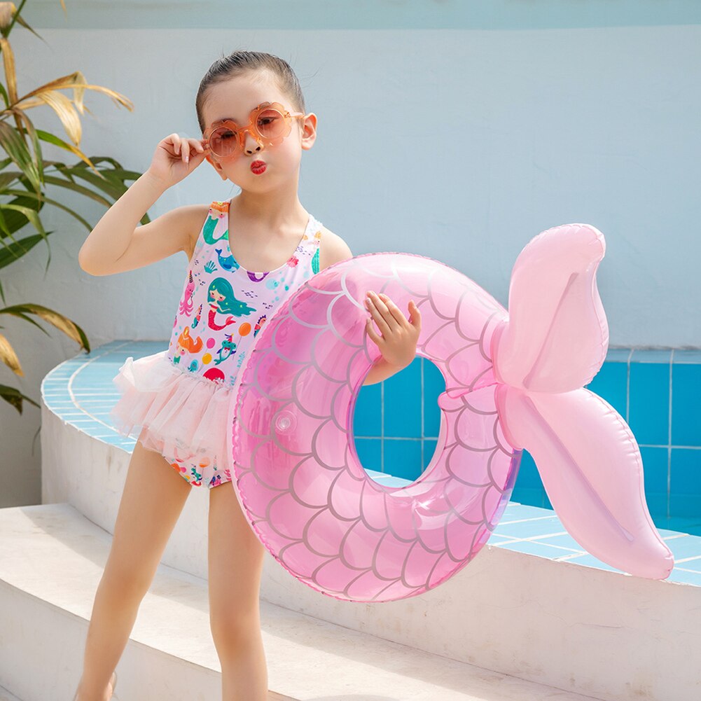 Inflatable Pink Swimming Rings Seat for Kids Children Floating Swimming Circle Beach Party Water Toys Pool Accessories