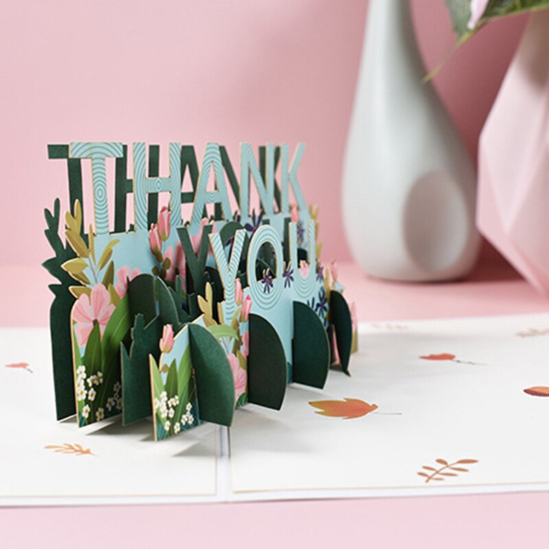 Thank You Card 3D Greeting Cards for Thanksgiving Mothers Fathers Day