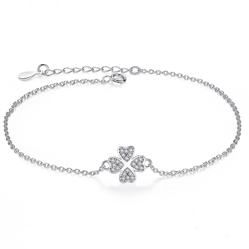 Winter Glück Clover Zirkonia Silber Armband für Frauen Dame Hochzeit Jahrestag 925 Sterling Silber Schmuck: YS1004