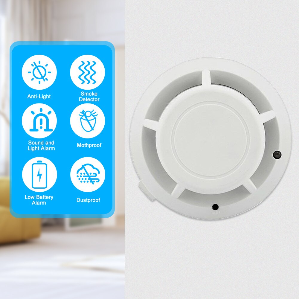 Fire Alarm Smoke Detector Smoke Fire Detector Tester Home Security System for Kitchen Restaurant Hotel Cafe