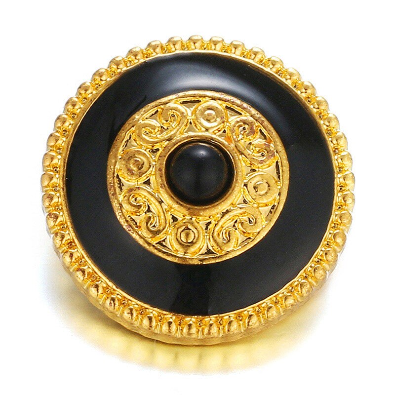 Schoonheid gouden bloemen holle patroon strass 18mm metalen drukknopen voor doe-het-zelf drukknooparmband sieraden  kz1637