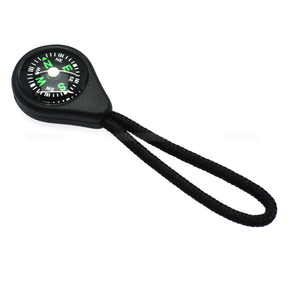 1pcs/pack Compass Zipper Pull With Strap For Backpack Gym Suit Garment Accessories Black