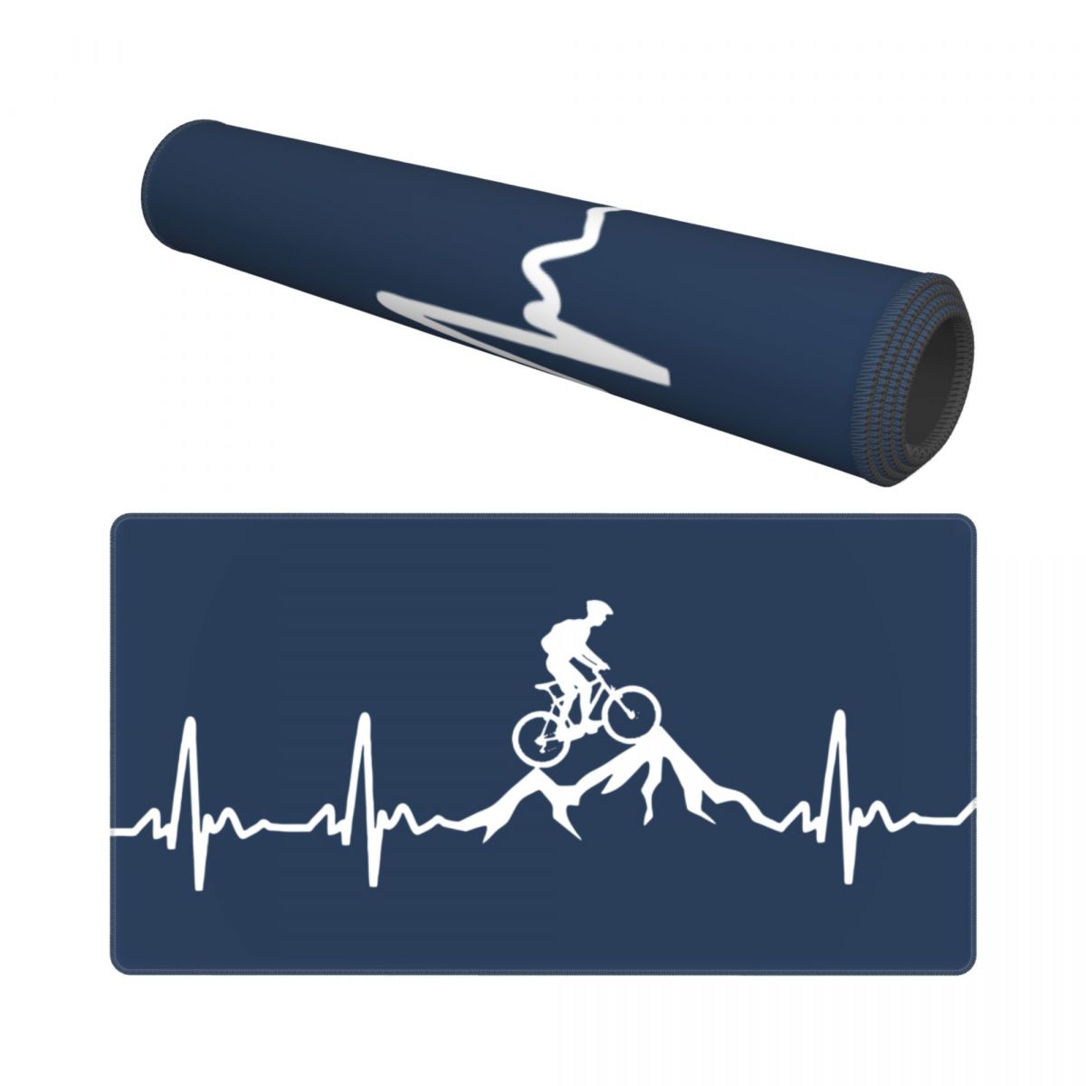 Mountain Bike Heartbeat MTB Dirt Bike Keyboard Desk Mat Mousepad Cycling Biking Cyclist Gaming Fabric Gamer Mouse pad
