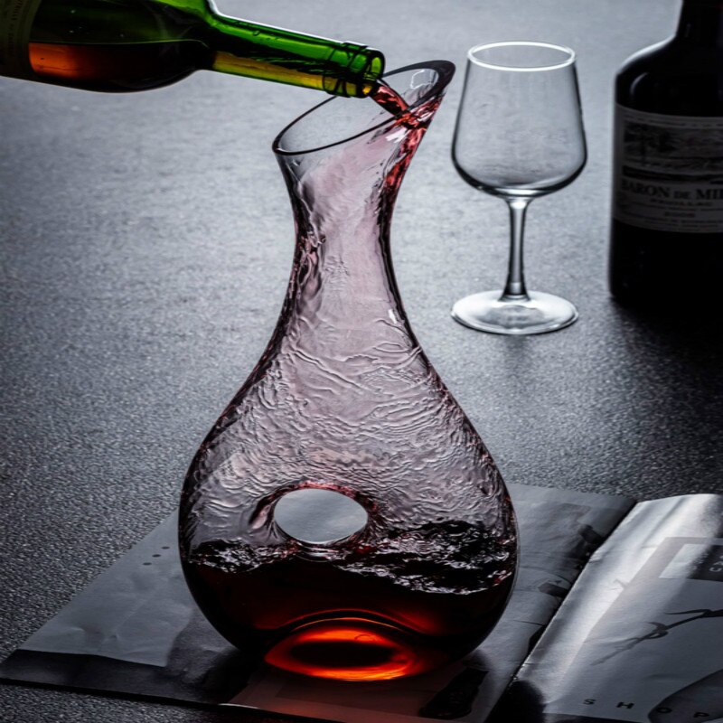 Free Glass Wine Decanter Snail Style Decanter Red Wine Carafe Lead Decanter Superior Wine Aerator WY615