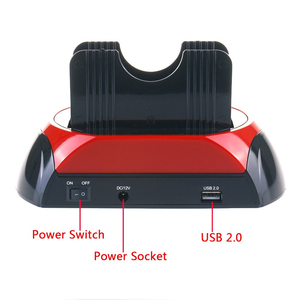 Hard Drive Disk Docking Station Base 2.5 " 3.5" IDE SATA USB 2.0 Dock HUB Dual HDD Usb EU External Box Enclosure Case