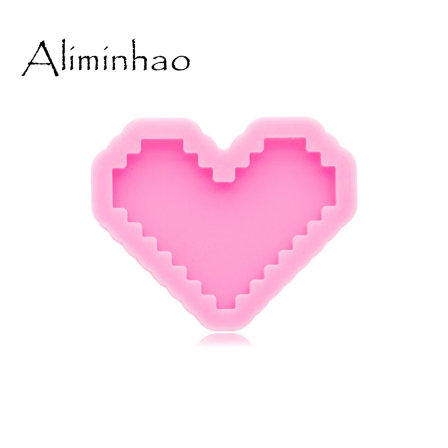 DY0576-Molde de silicona con forma de corazón para fabricación de joyas, molde brillante de 30mm, arcilla polimérica, resina artesanal, epoxi