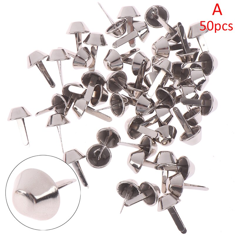 Artesanía de Metal de 12mm para bolso, 50 Uds., tachuelas perforadas para los pies, tachuelas para bolso de mano, tachuelas Punk Rock, accesorios de cuero DIY